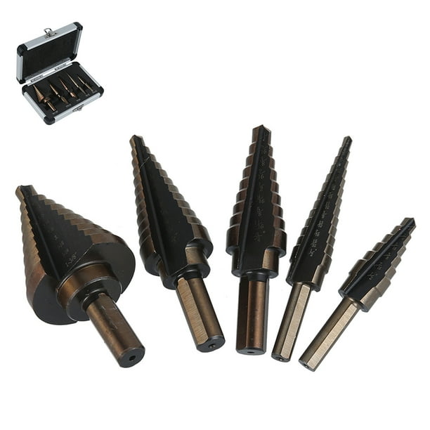 5pcs HSS High Speed Steel Cobalt Titanium Step Drill Bit Multiple Hole 50 Sizes